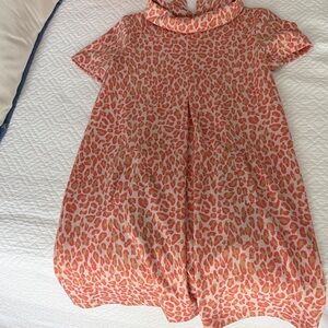 Tyler Boe Pink and Orange Animal Print Cowl Neck Dress